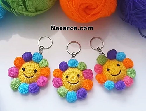 Crochet- Amigurumi- Flower- Keychain