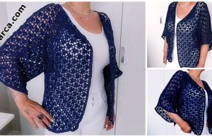 Hexagonal -Crochet- Knit- Cardigan -Pattern