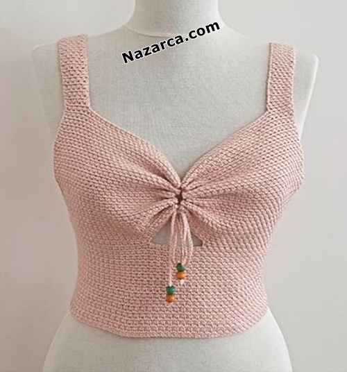 Knitted- Strap- Bustier -Crop- Blouse