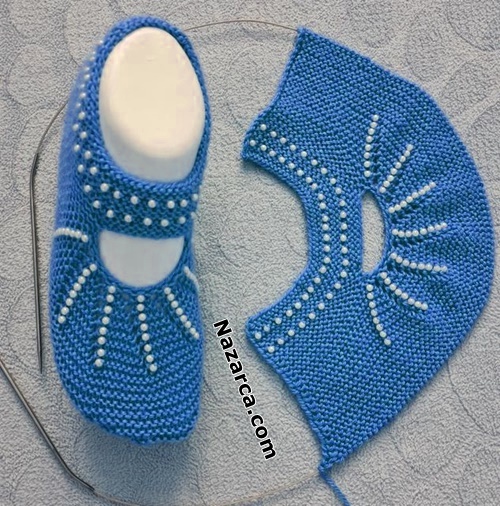 Pearl -Needle -Knitted- Booties