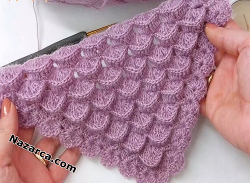 3D -Marshmallow- Shawl -Knitted
