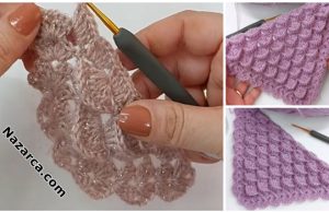 Triangle -3D- Marshmallow- Shawl- Crochet