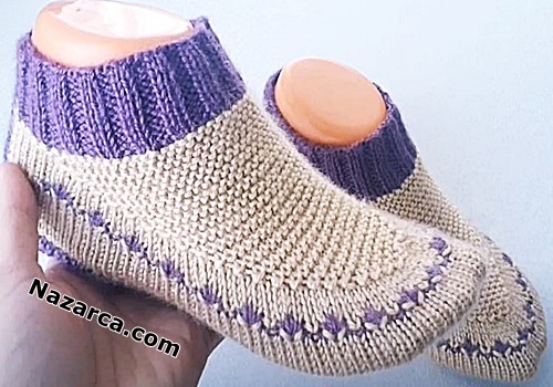 Wild -Floral -Booties- Needle -Knitting