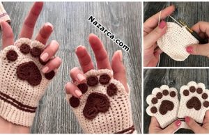 Crochet -Knit -Cat -Claw -Gloves
