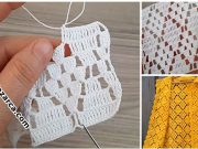 SARI YAKALI DANTEL YELEK:VİDEOLU ÖRNEK YAPILIŞI Dantel-sari-yelek-baklavali-model