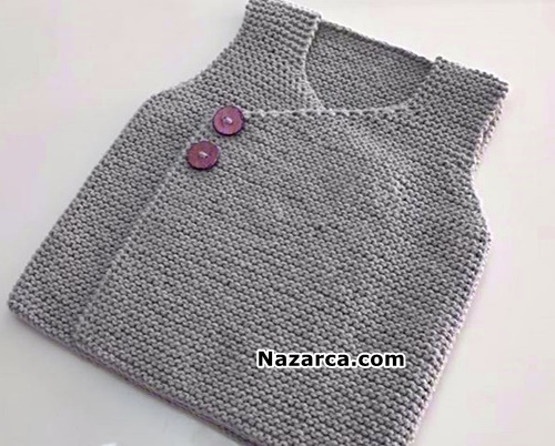 Knitted- Double- Breasted- Baby -Vest
