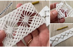 Tile-Crochet Sweater-Runner -LaceEdging