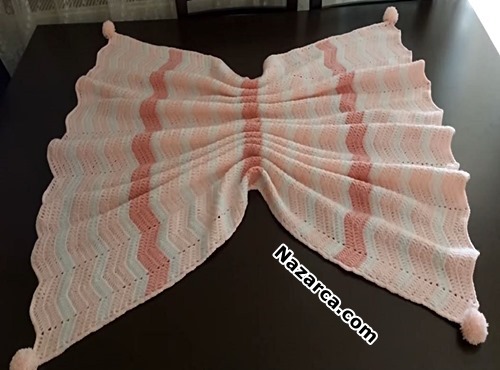 Crochet- Large -zigzag -baby- blanket