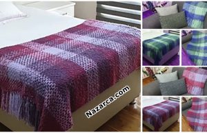 Crochet -Plaid -Throw-Plaid -Bedspread -Knit