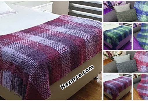 Crochet -Plaid -Throw-Plaid -Bedspread -Knit