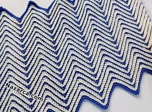 Double- Color- Crochet -zigzag- blanket-2