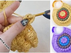 How to- crochet- popcorn -stitch- flower-bag