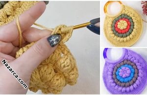 How to- crochet- popcorn -stitch- flower-bag