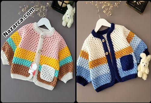 Crochet- Knitted- crop- baby- cardigan