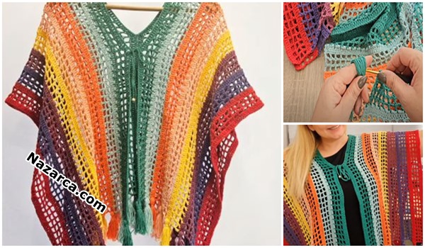 Crochet -knitted -Poncho- shawl-12